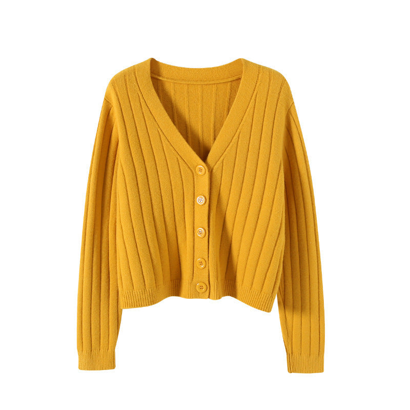 V-neck Sweater Sweater Thin Cardigan Jacket Top For Women