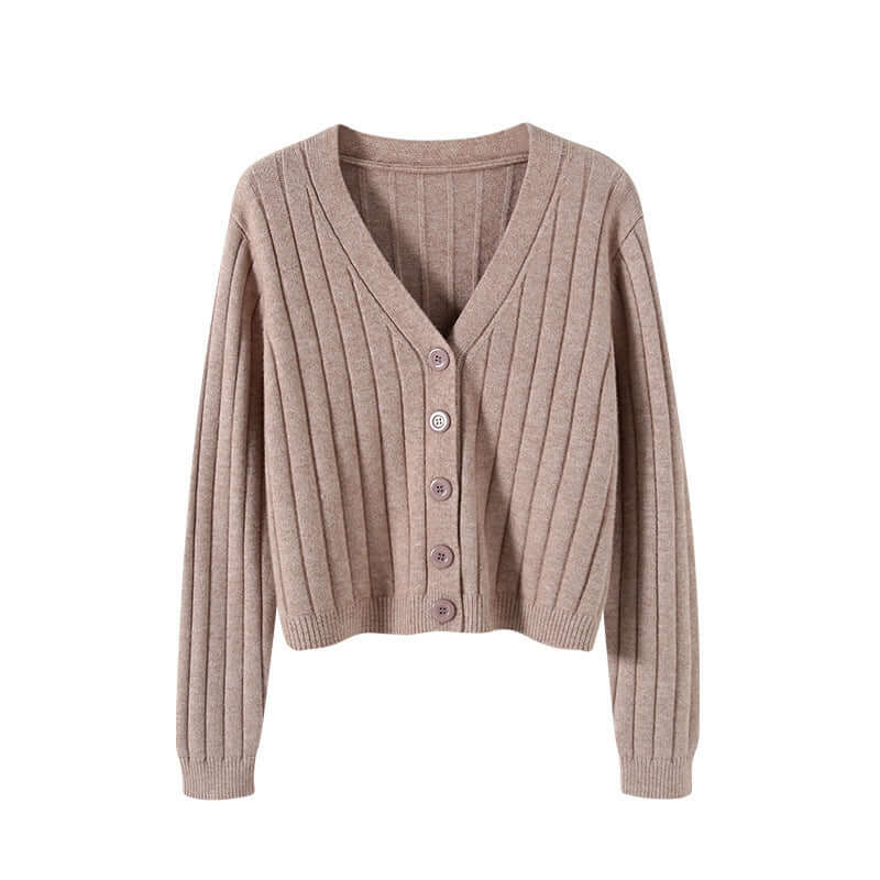 V-neck Sweater Sweater Thin Cardigan Jacket Top For Women