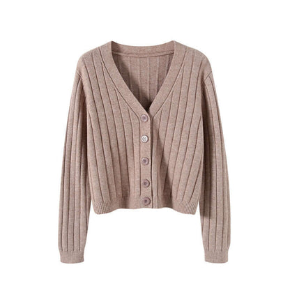V-neck Sweater Sweater Thin Cardigan Jacket Top For Women