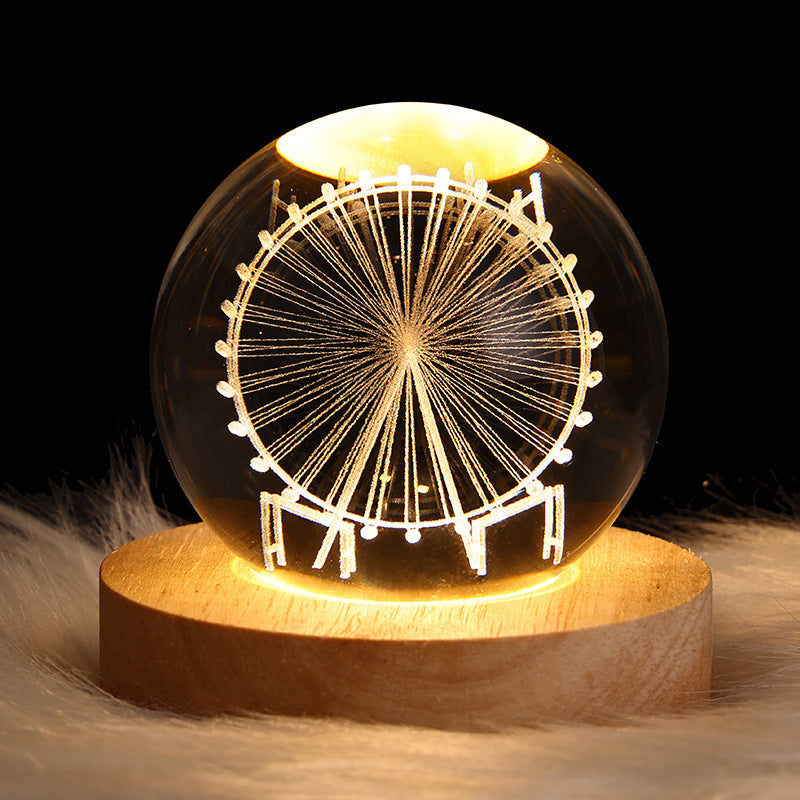 Galaxy Crystal Ball Table Lamp 3D