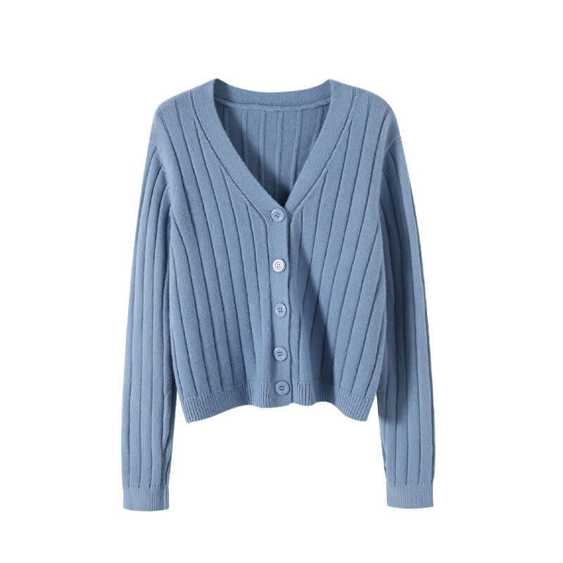 V-neck Sweater Sweater Thin Cardigan Jacket Top For Women