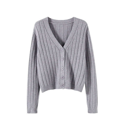 V-neck Sweater Sweater Thin Cardigan Jacket Top For Women