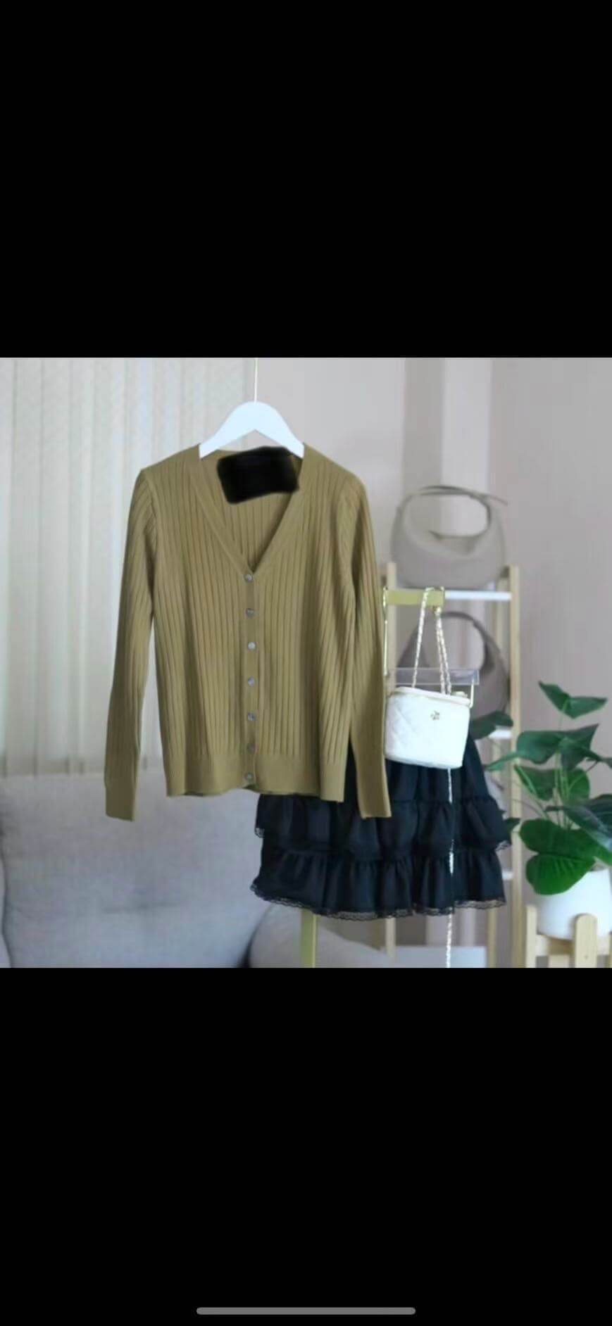 V-neck Sweater Sweater Thin Cardigan Jacket Top For Women