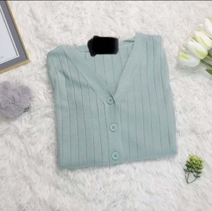 V-neck Sweater Sweater Thin Cardigan Jacket Top For Women