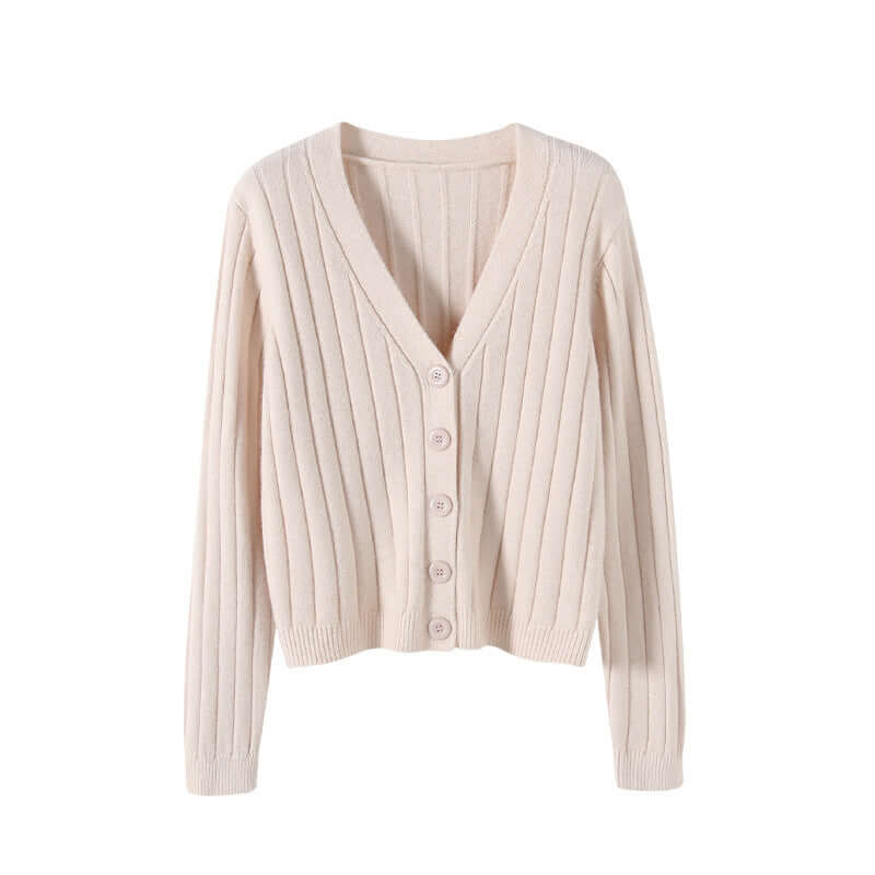 V-neck Sweater Sweater Thin Cardigan Jacket Top For Women