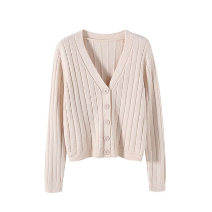 V-neck Sweater Sweater Thin Cardigan Jacket Top For Women