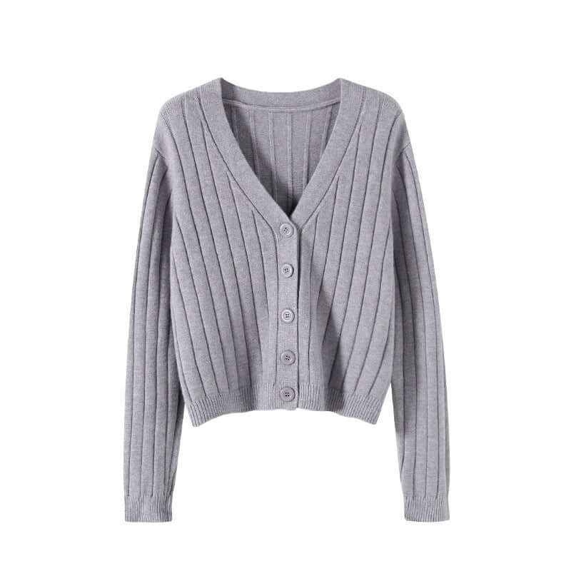 V-neck Sweater Sweater Thin Cardigan Jacket Top For Women