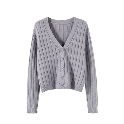 V-neck Sweater Sweater Thin Cardigan Jacket Top For Women