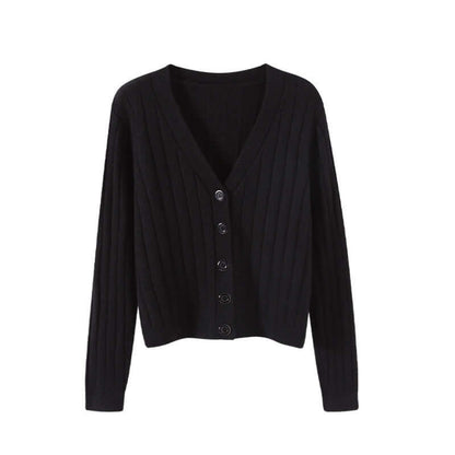 V-neck Sweater Sweater Thin Cardigan Jacket Top For Women