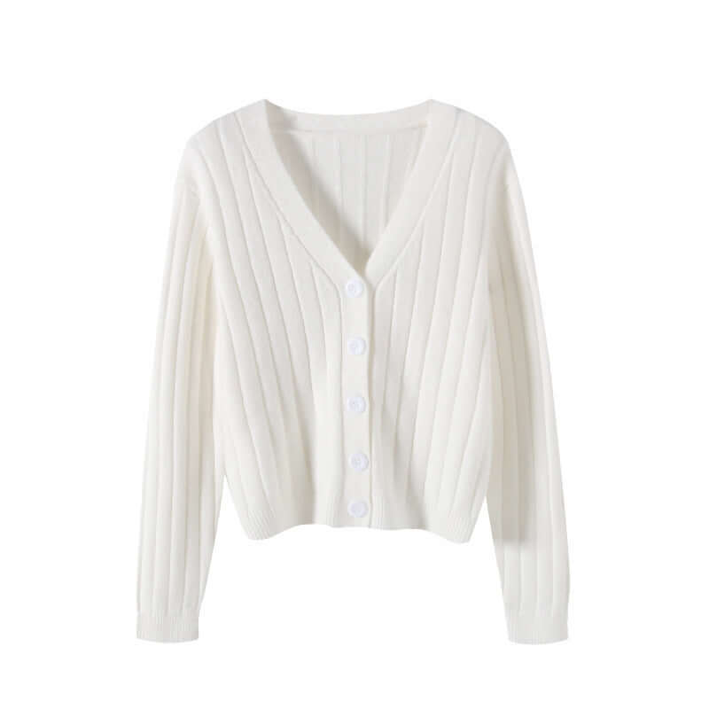 V-neck Sweater Sweater Thin Cardigan Jacket Top For Women