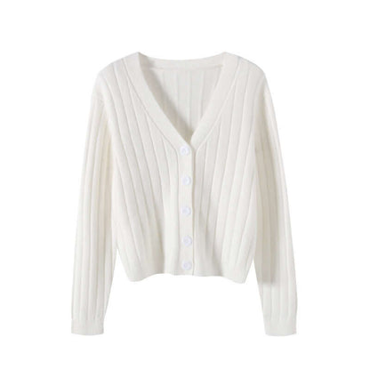 V-neck Sweater Sweater Thin Cardigan Jacket Top For Women