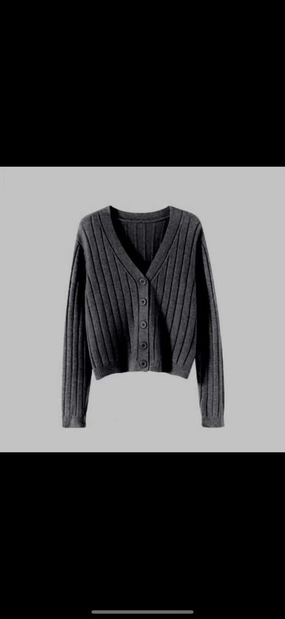 V-neck Sweater Sweater Thin Cardigan Jacket Top For Women