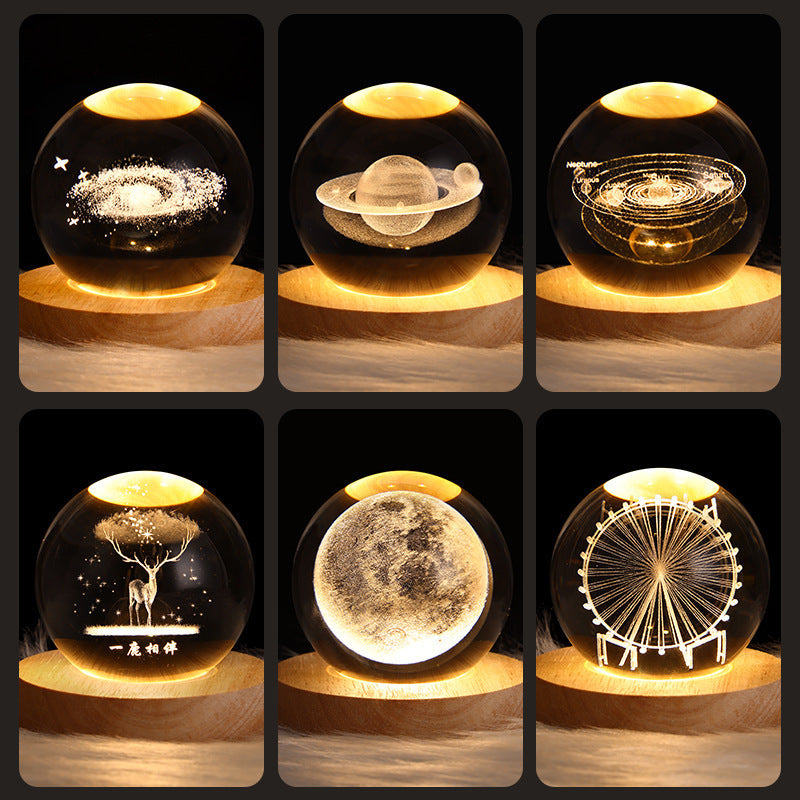 Galaxy Crystal Ball Table Lamp 3D
