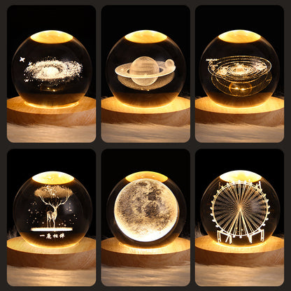 Galaxy Crystal Ball Table Lamp 3D